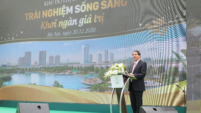 Ông Vũ Xuân Thiện – Giám đốc Đầu tư Xây dựng phát biểu tại sự kiện