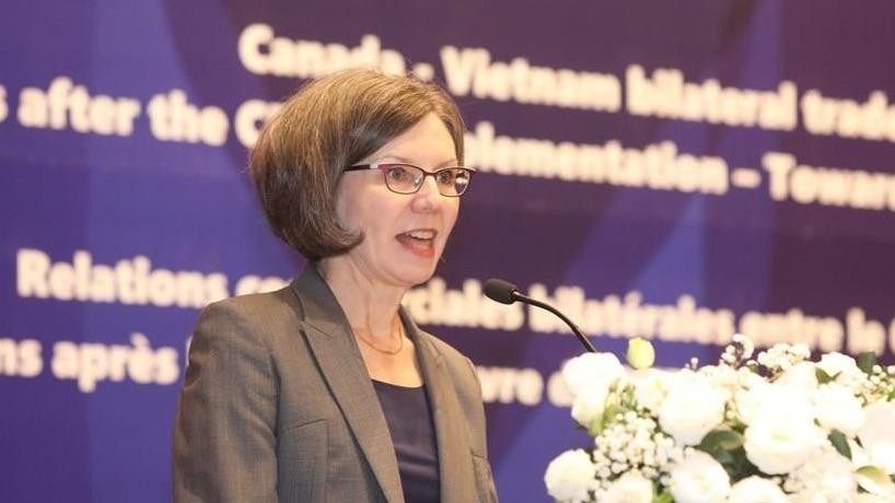 Bà Deborah Paul - Đại sứ Canada tại Việt Nam - phát biểu tại Hội thảo.