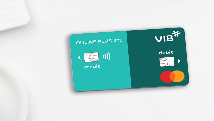 Thẻ VIB Online Plus 2in1 là dòng thẻ đầu tiên tại Đông Nam Á tích hợp thẻ tín dụng và thẻ thanh toán.