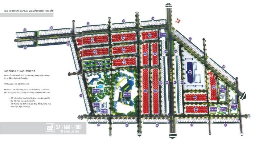 Bản đồ quy hoạch dự án Sao Mai Xuân Thịnh – Thọ Dân.