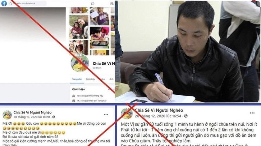 Đối tượng Đào Bá Lộc, 27 tuổi, cùng hai đồng phạm tạo Fanpage Chia sẻ vì người nghèo dụ các nhà hảo tâm ủng hộ tiền để chiếm đoạt hơn 600 triệu đồng.
