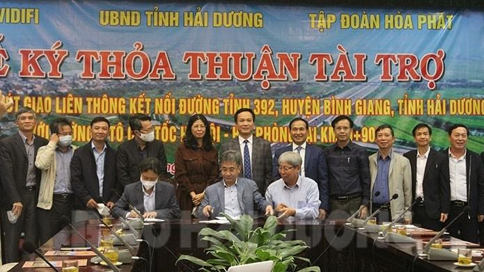Tập đoàn Hòa Phát tài trợ tỉnh Hải Dương xây dựng nút giao cao tốc Hà Nội – Hải Phòng.