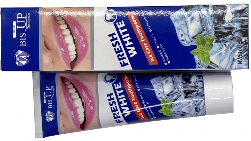 Kem đánh răng BIS Up Ice Care Toothpaste bị đình chỉ lưu hành và thu hồi do không đạt chất lượng. 