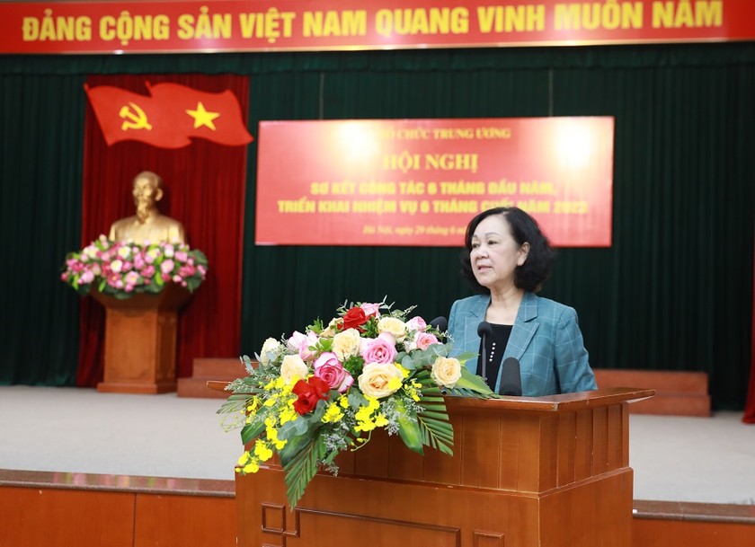 Thường trực Ban Bí thư Trương Thị Mai phát biểu kết luận Hội nghị. (Nguồn ảnh: Dangcongsan.vn).