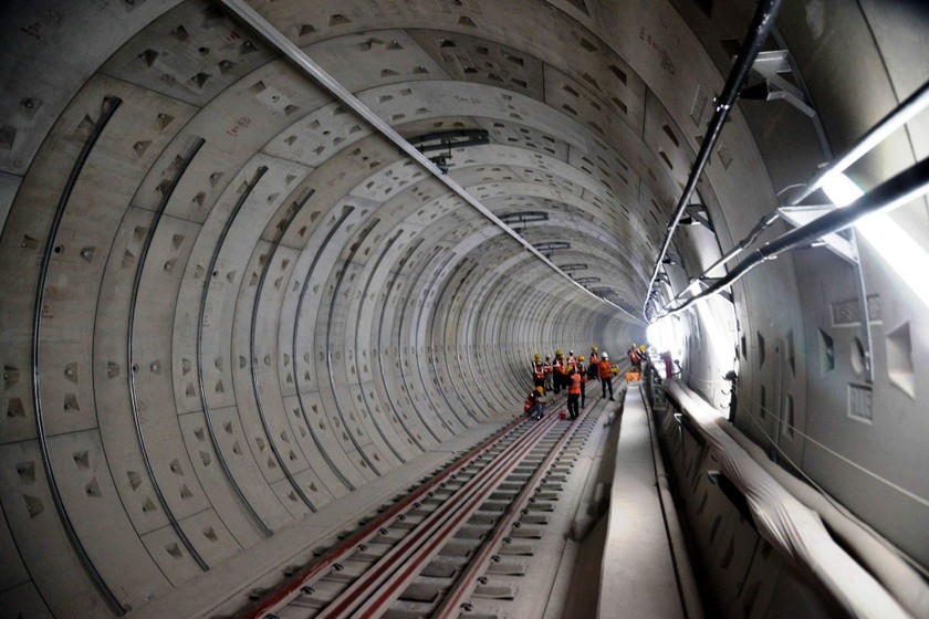 Dự án xây dựng tuyến metro số 1 TP Hồ Chí Minh dài 19,7km từ ga Bến Thành đến depot Long Bình (TP Thủ Đức), gồm 3 ga ngầm. (Ảnh: Linh Chi/Chinhphu.vn)