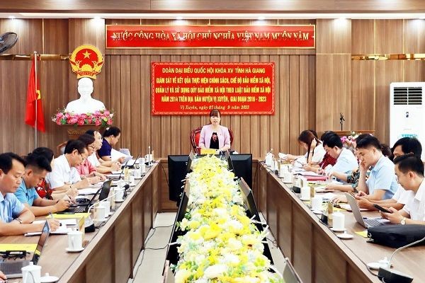 Hoạt động giám sát thực hiện chính sách BHXH, BHYT tại Vị Xuyên, Hà Giang.