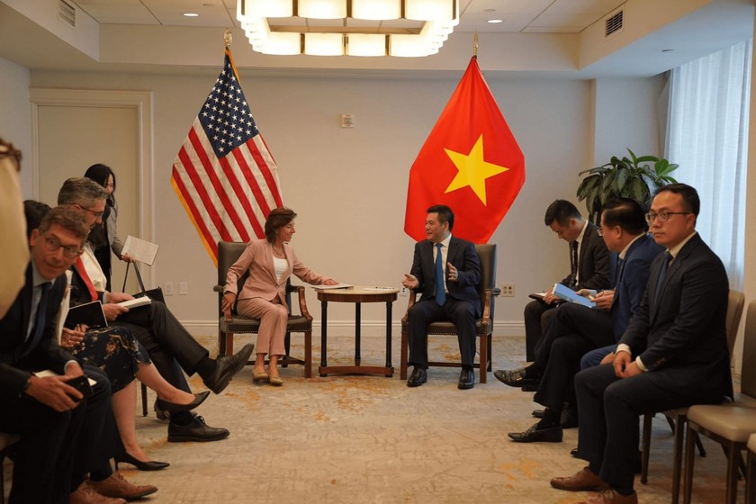 Bộ trưởng Bộ Công Thương Nguyễn Hồng Diên tiếp Bộ trưởng Bộ Thương mại Hoa Kỳ Gina Raimondo.