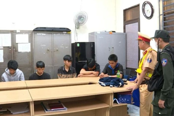 Công an thị xã Phú Mỹ khởi tố nhóm thanh niên tụ tập gây rối, quay clip đưa lên mạng xã hội Titok. Ảnh: CA