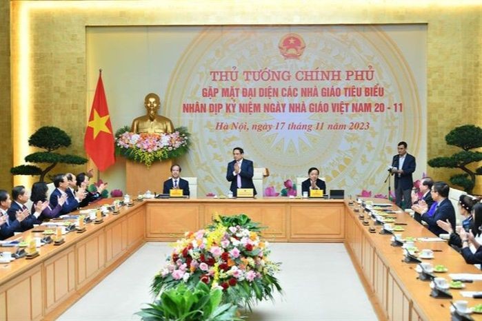 Thủ tướng Chính phủ Phạm Minh Chính có buổi gặp mặt đại diện các nhà giáo tiêu biểu.