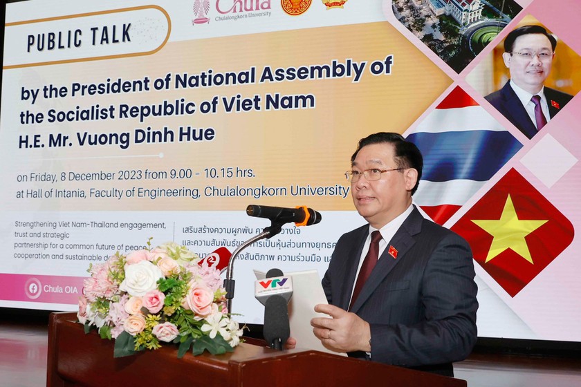 Chủ tịch Quốc hội phát biểu tại Đại học Chulalongkorn - Ảnh Doãn Tấn.
