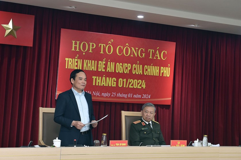 Phó Thủ tướng Trần Lưu Quang phát biểu tại cuộc họp. (Nguồn ảnh: VGP)