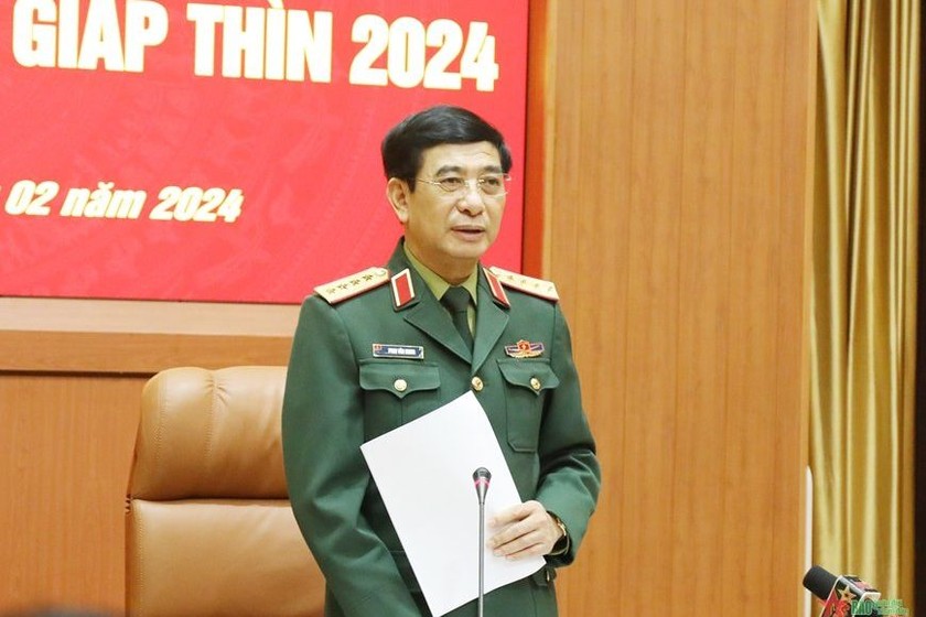 Đại tướng Phan Văn Giang, Bộ trưởng Bộ Quốc phòng chủ trì Hội nghị. (Ảnh: qdnd.vn).