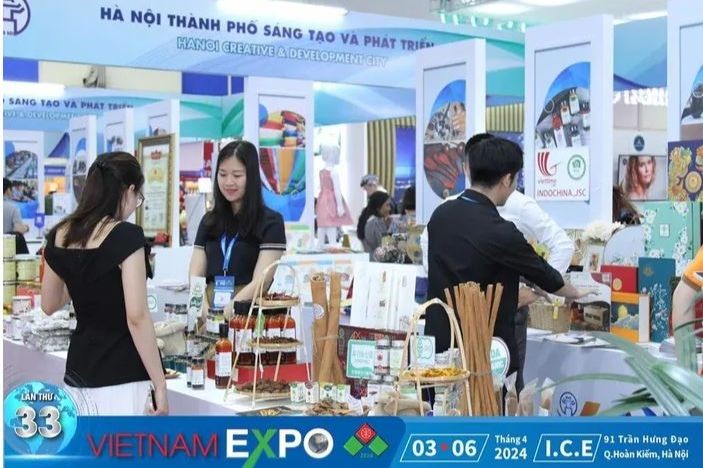 Sản phẩm được trưng bày đa dạng tại hội chợ Vietnam Expo. (Ảnh: Công ty Vinexad).