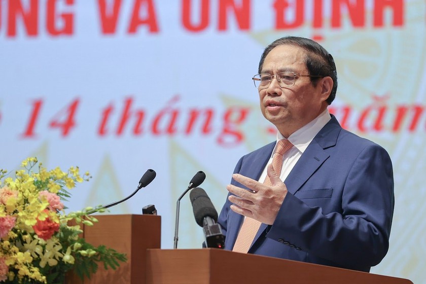 Thủ tướng Chính phủ Phạm Minh Chính phát biểu tại Hội nghị. (Ảnh: VGP)