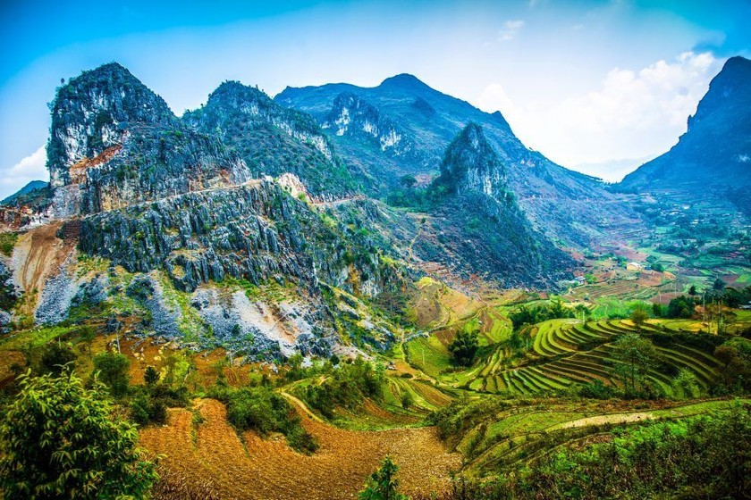 Cao nguyên đá Đồng Văn mới đây đã lần thứ 3 nhận Danh hiệu thành viên mạng lưới Công viên địa chất toàn cầu UNESCO. (Ảnh: Hagiangtv).