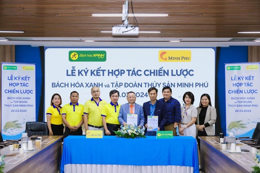 Lễ ký kết hợp tác chiến lược giữa Bách Hóa Xanh và Tập đoàn thủy sản Minh Phú.