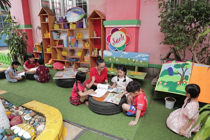 Nhiều trường học ở Việt Nam đã áp dụng các mô hình thư viện mới để thu hút học sinh. (Ảnh minh họa, nguồn: lamdong.gov.vn)