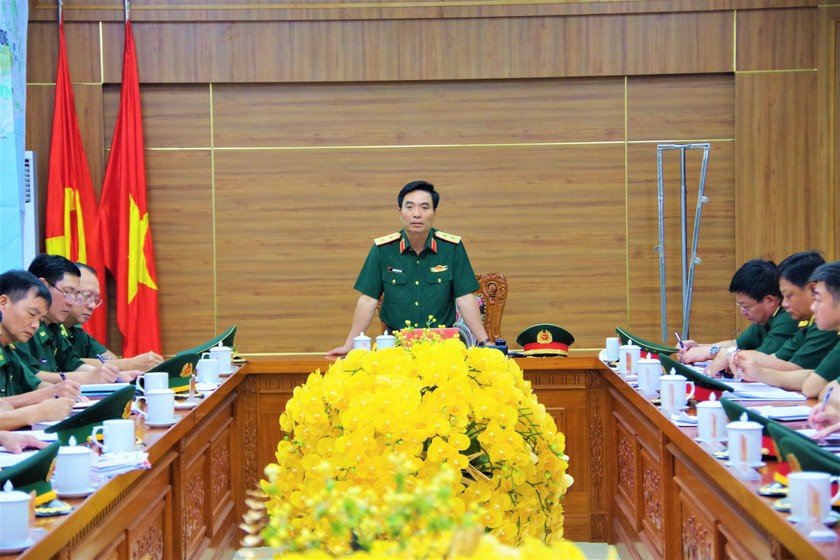 Trung tướng Nguyễn Doãn Anh kết luận kiểm tra. (Ảnh: Tiến Dũng).