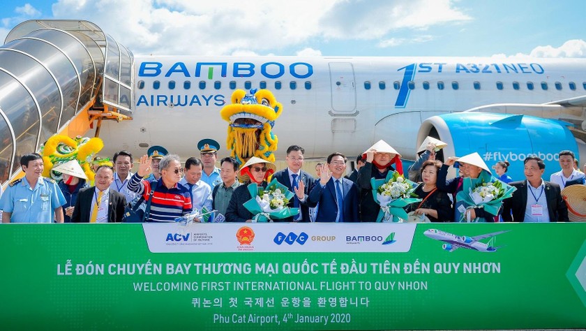 Bình Định đón chuyến bay quốc tế đầu tiên trong năm 2020.