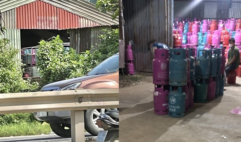 Kho hàng chứa vỏ chai LPG không có hóa đơn chứng từ ở phường Bình Định (thị xã An Nhơn).