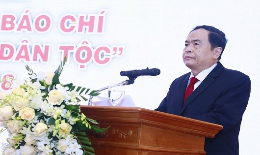 Chủ tịch UBTW MTTQ Việt Nam Trần Thanh Mẫn phát biểu tại buổi lễ.