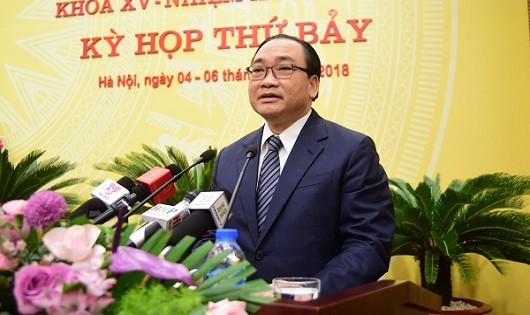 Bí thư Thành ủy Hà Nội Hoàng Trung Hải phát biểu tại Kỳ họp.