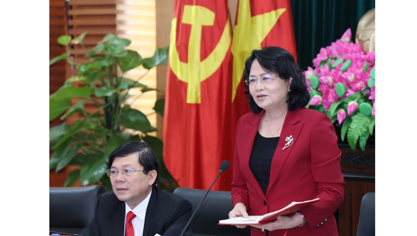 Phó Chủ tịch nước Đặng Thị Ngọc Thịnh phát biểu tại hội nghị.