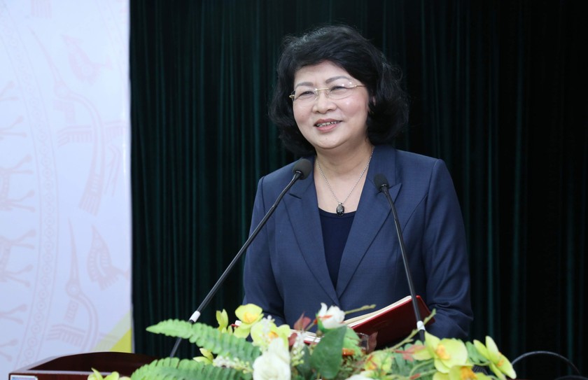 Phó Chủ tịch nước Đặng Thị Ngọc Thịnh phát biểu tại hội nghị.
