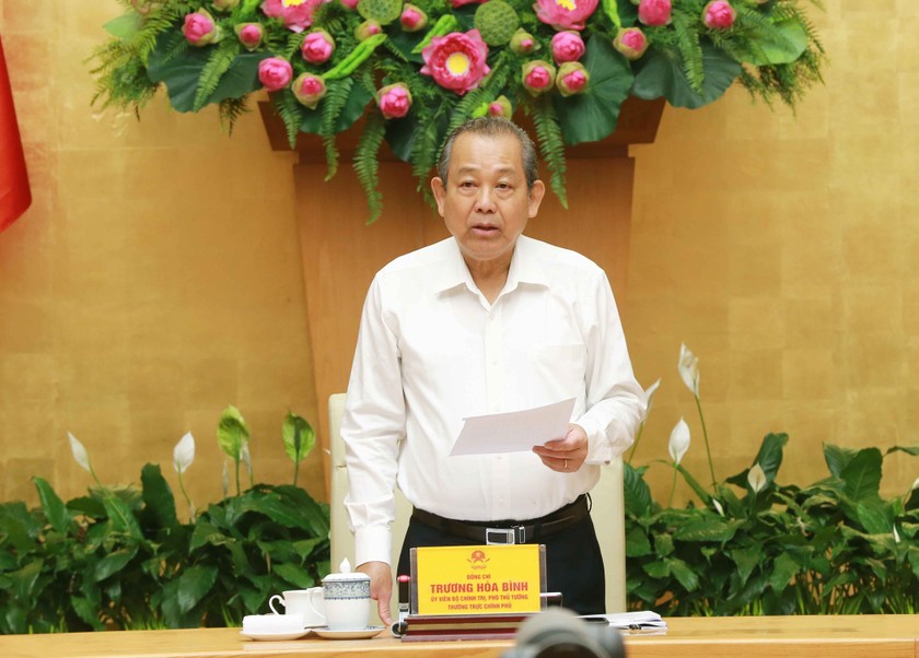 Phó Thủ tướng Thường trực Trương Hòa Bình phát biểu tại hội nghị.