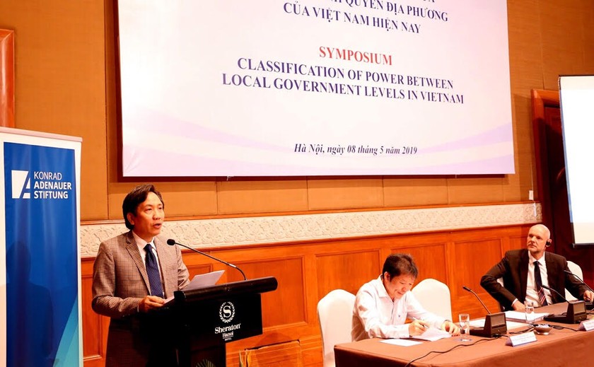 Thứ trưởng Bộ Nội vụ Trần Anh Tuấn phát biểu khai mạc hội thảo.