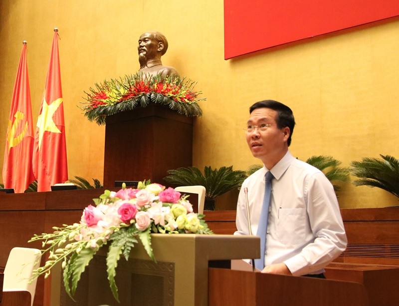 Trưởng Ban Tuyên giáo Trung ương Võ Văn Thưởng phát biểu tại hội nghị.