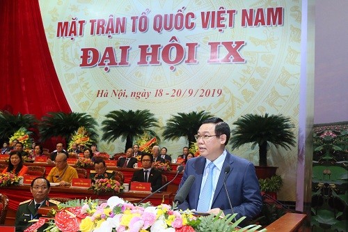 Phó Thủ tướng Vương Đình Huệ phát biểu tại Đại hội.