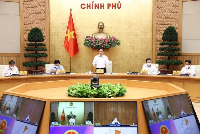 Thủ tướng Phạm Minh Chính chủ trì phiên họp Chính phủ thường kỳ tháng 8/2021. Ảnh minh họa