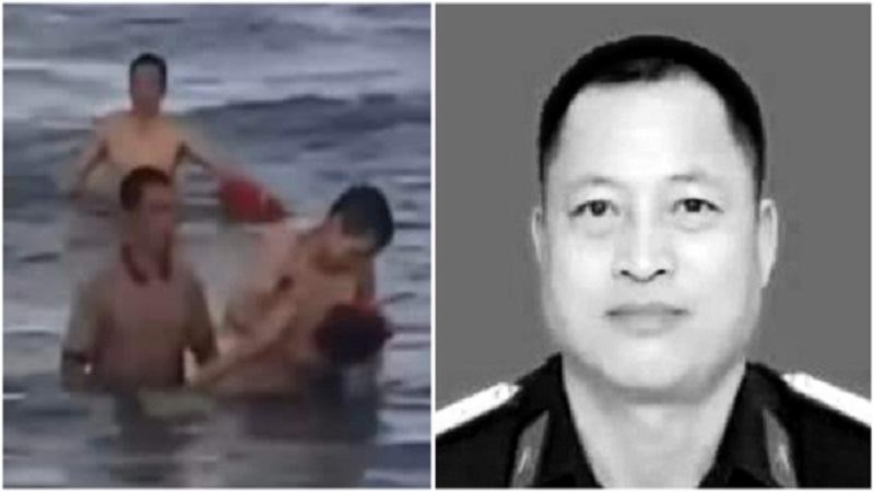 Trung tá Bùi Văn Nhiên đã hy sinh khi cứu sống một bé trai bi đuối nước