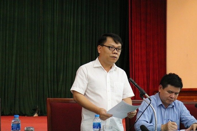Ông  Nguyễn Ngọc Tường, Phó Giám đốc Ban QLDA Văn hoá-Xã hội lý giải nguyên nhân các dự án chậm tiến độ tại cuộc họp năm 2019.
