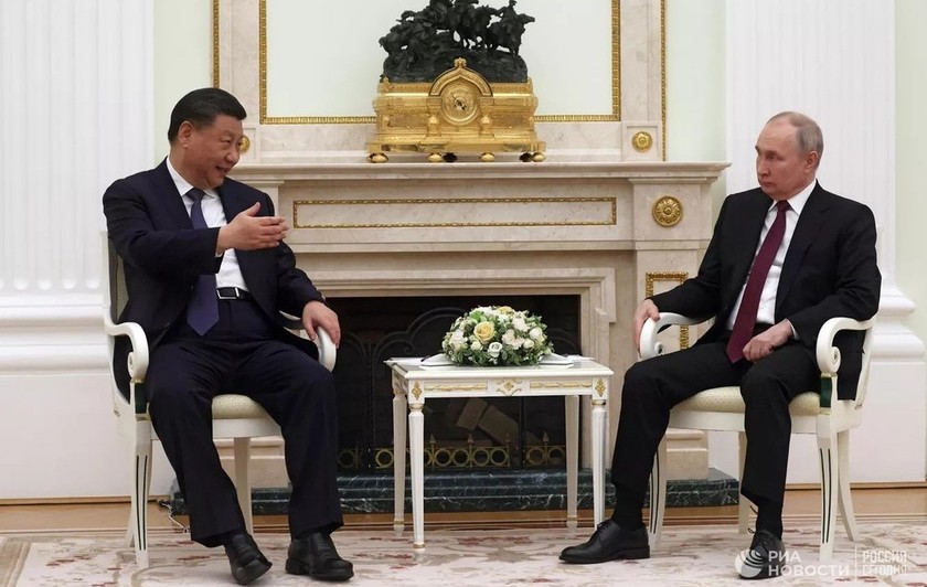 Tổng thống Nga Vladimir Putin và Chủ tịch Trung Quốc Tập Cận Bình. Ảnh: RIA Novosti