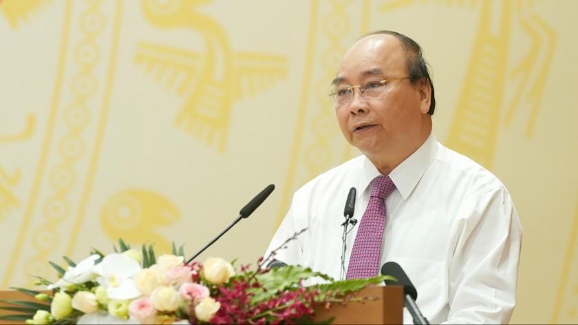 Thủ tướng Nguyễn Xuân Phúc phát biểu khai mạc tại hội nghị. Ảnh VGP