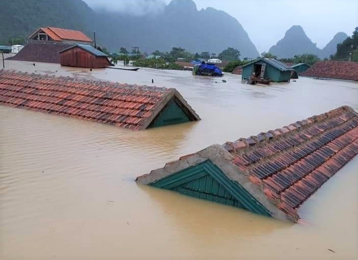  Xã Tân Hóa, huyện Minh Hóa, tỉnh Quảng Bình vẫn chìm trong nước lũ