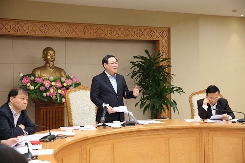 Phó Thủ tướng Vương Đình Huệ phát biểu tại phiên họp 
