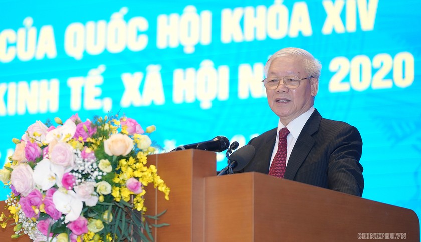 Tổng Bí thư, Chủ tịch nước Nguyễn Phú Trọng phát biểu.