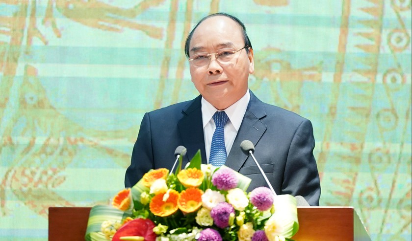 Thủ tướng Nguyễn Xuân Phúc phát biểu tại Hội nghị. Ảnh VGP