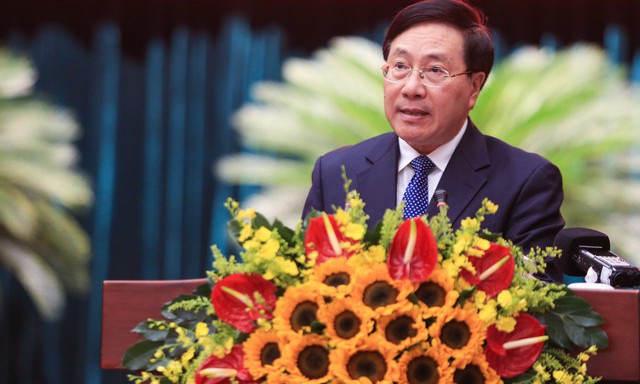 Phó Thủ tướng Thường trực Phạm Bình Minh phát biểu khai mạc Hội thảo - Ảnh: VGP