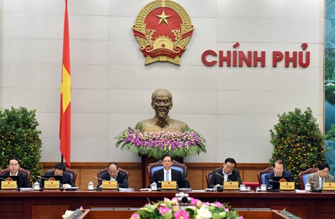 Thủ tướng Nguyễn Tấn Dũng chủ trì phiên họp Chính phủ thường kỳ tháng 2/2015. Ảnh: VGP/Nhật Bắc