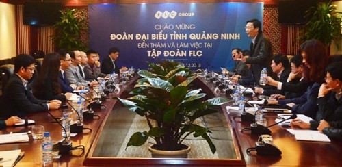 Đoàn cán bộ lãnh đạo tỉnh Quảng Ninh làm việc cùng Ban lãnh đạo Tập đoàn FLC.