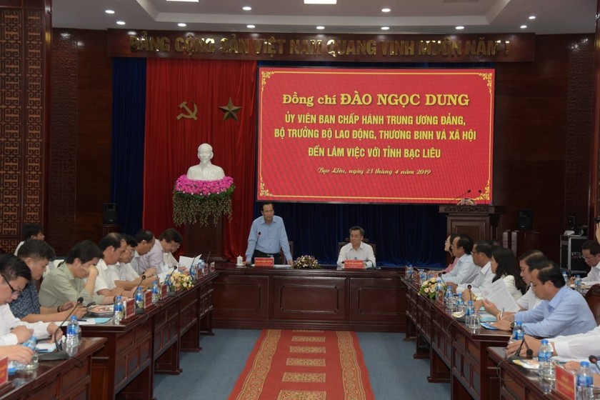 Ông Đào Ngọc Dung phát biểu tại buổi làm việc với tỉnh Bạc Liêu.