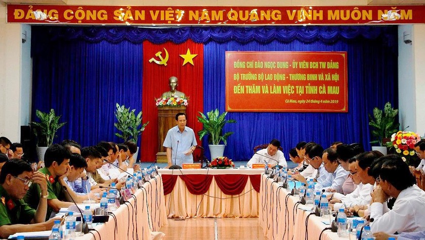 Bộ trưởng Đào Ngọc Dung phát biểu tại buổi làm việc 