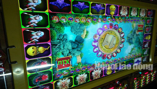 Máy casino được phát hiện tại tiệm game có dán tem kiểm định của Sở VH-TT-DL Bạc Liêu
