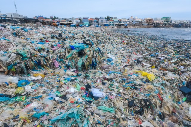 Núi rác ở bãi biển Bình Thuận 