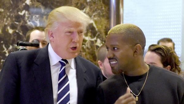 Tổng thống Donal Trump và ông Kanye West - người vừa tuyên bố sẽ tranh cử tổng thống. 