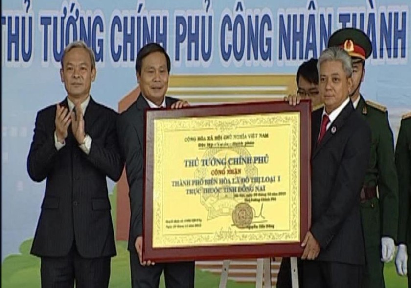 Thành phố Biên Hòa được Chính phủ công nhận là đô thị loại I – trực thuộc tỉnh Đồng Nai vào năm 2015. 